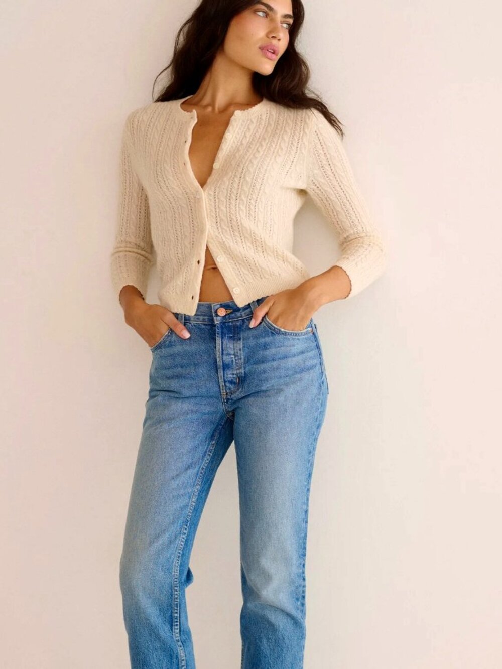 DOEN DANAE CASHMERE CABLE CARDIGAN